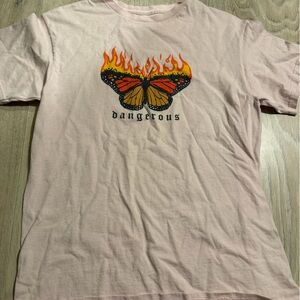 Pink Butterfly Graphic Kids T-Shirt